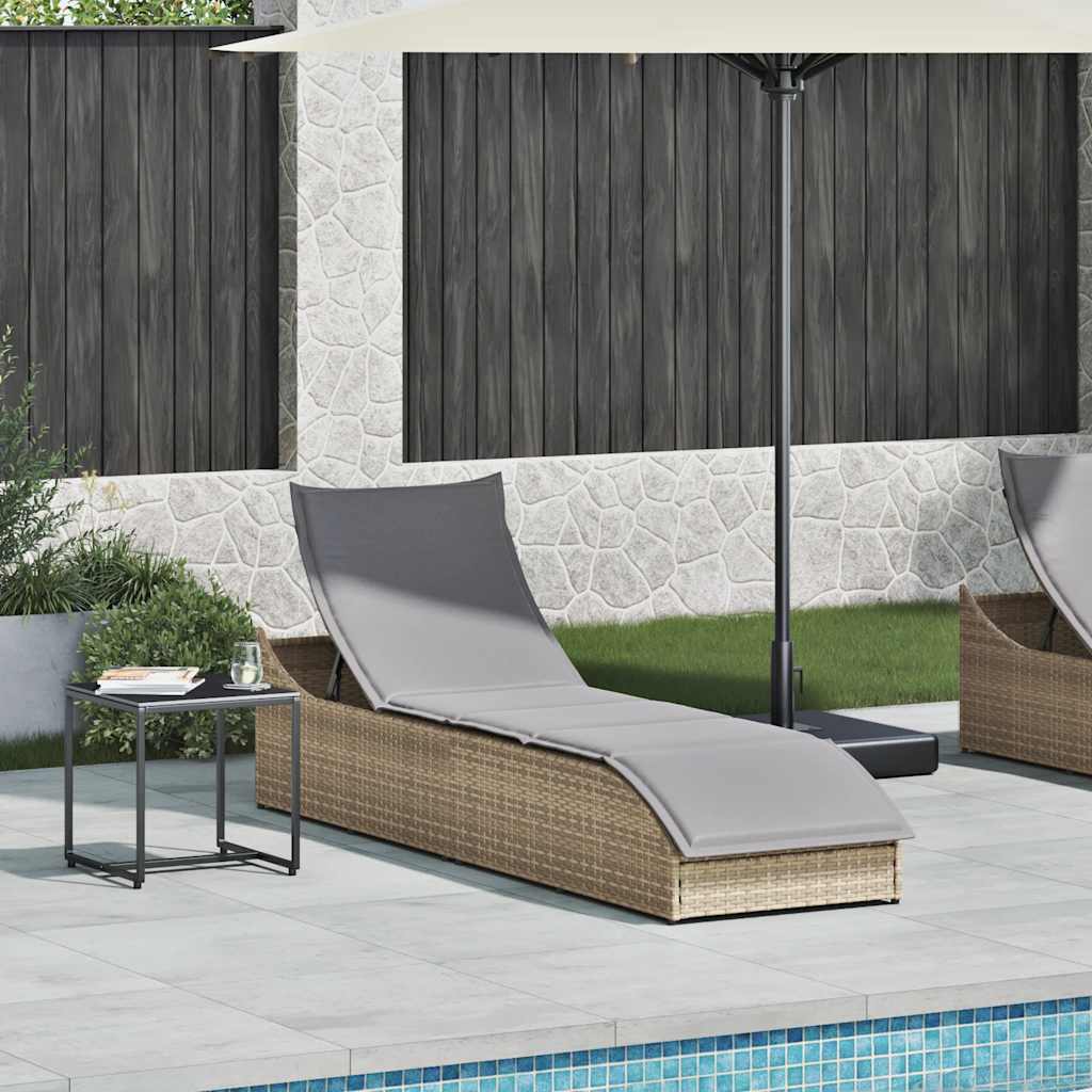 Klappliege Mit Auflage Und Stauraum Poly-Rattan