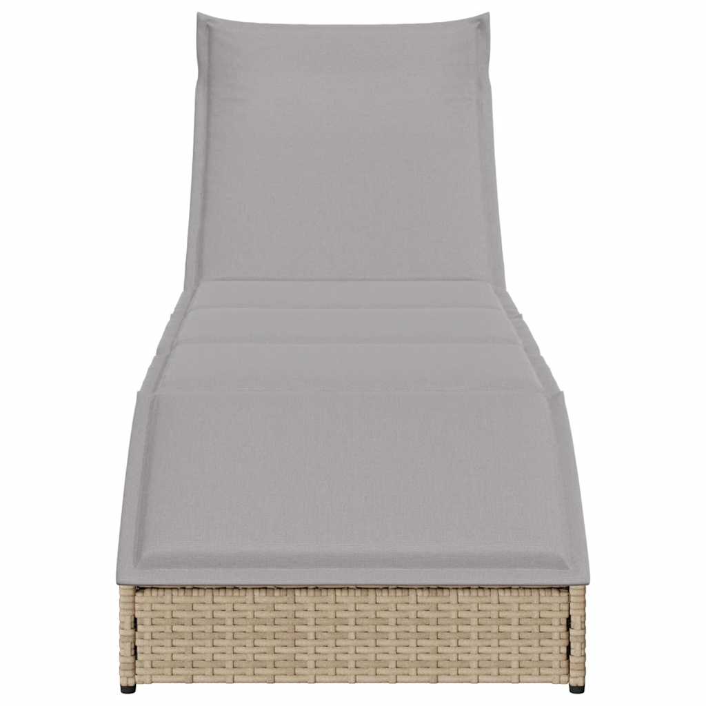 Klappliege Mit Auflage Und Stauraum Poly-Rattan