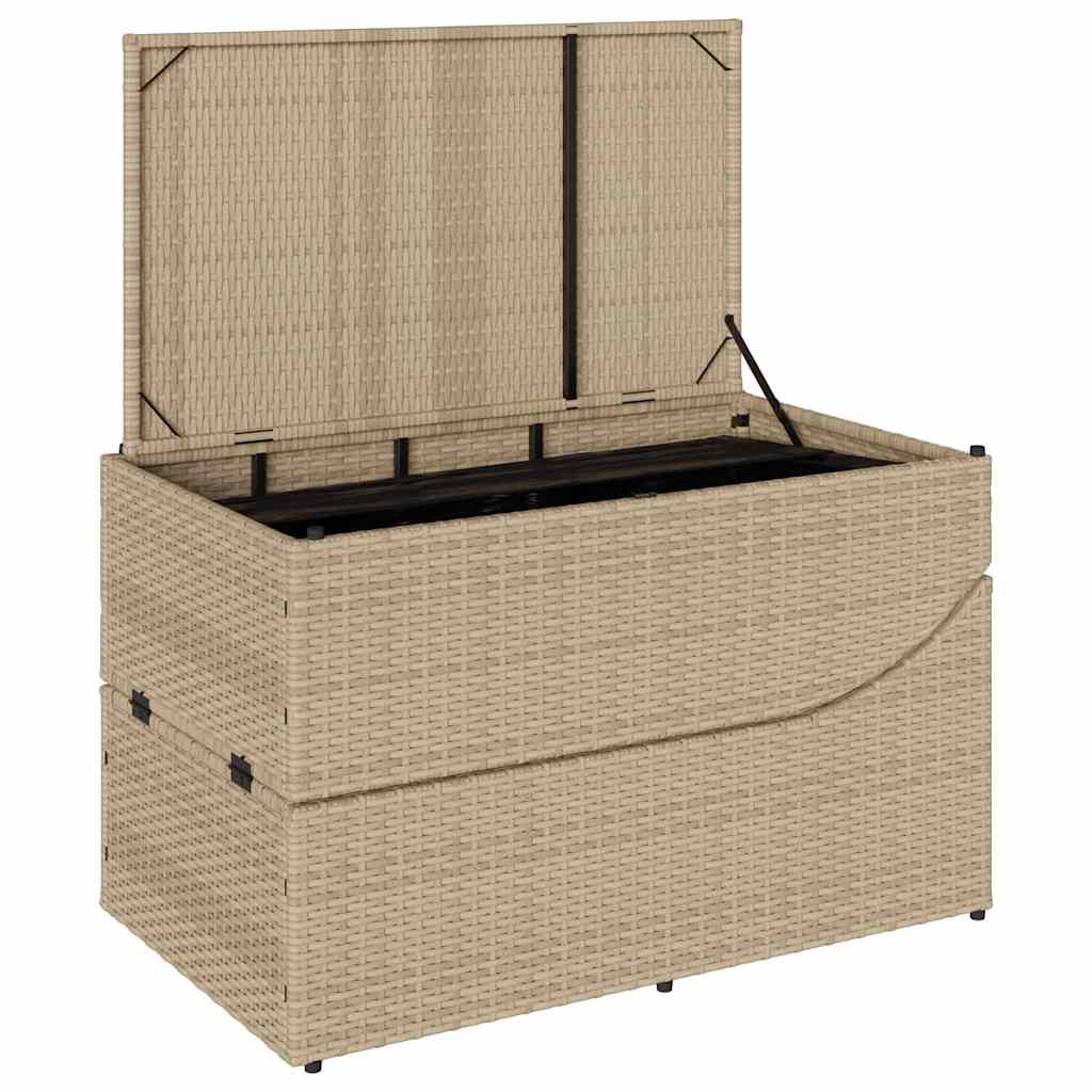 Klappliege Mit Auflage Und Stauraum Poly-Rattan