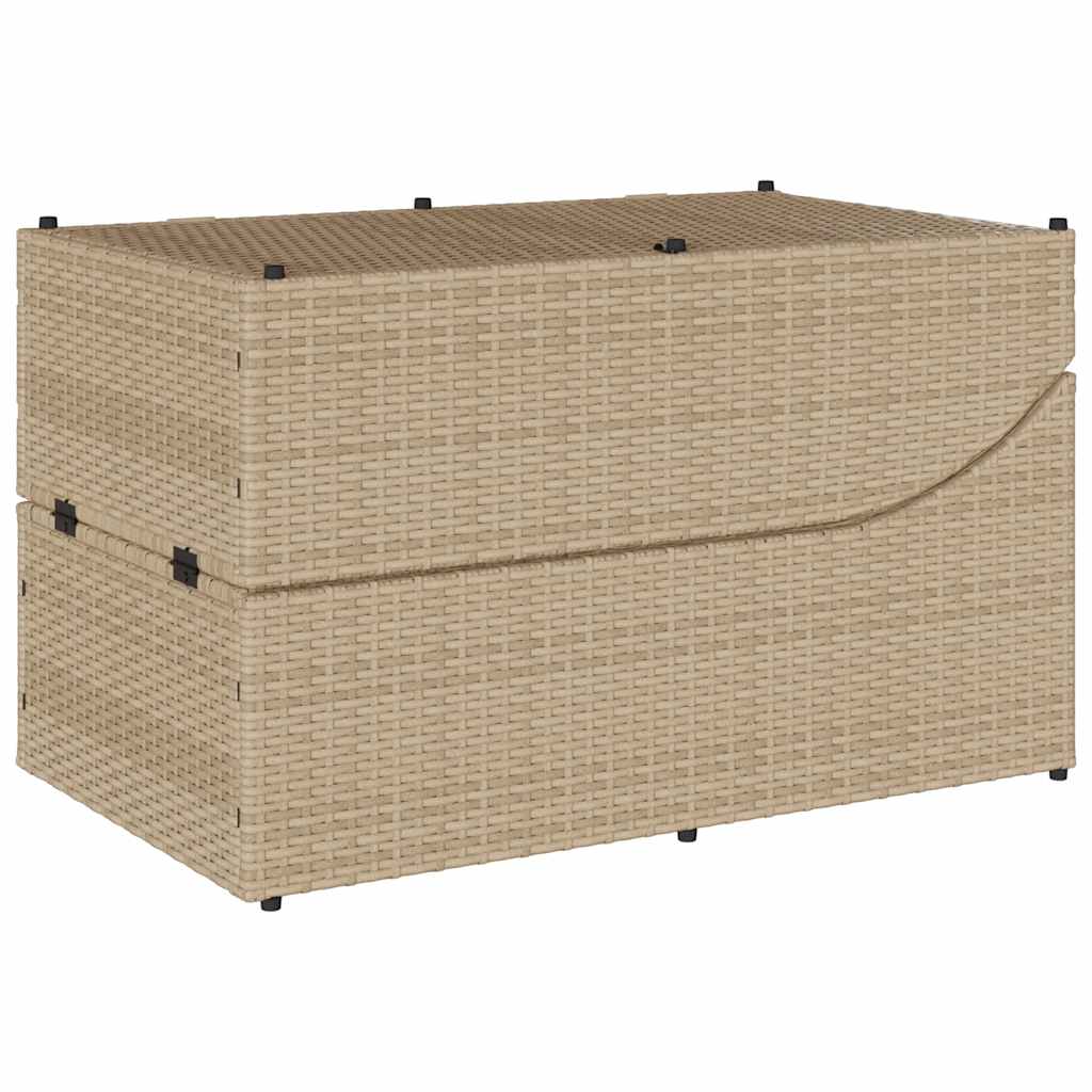 Klappliege Mit Auflage Und Stauraum Poly-Rattan