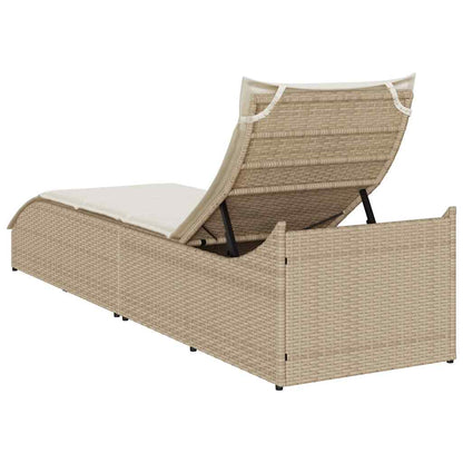 Klappliege Mit Auflage Und Stauraum Poly-Rattan