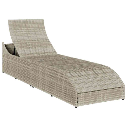 Klappliege Mit Auflage Und Stauraum Poly-Rattan