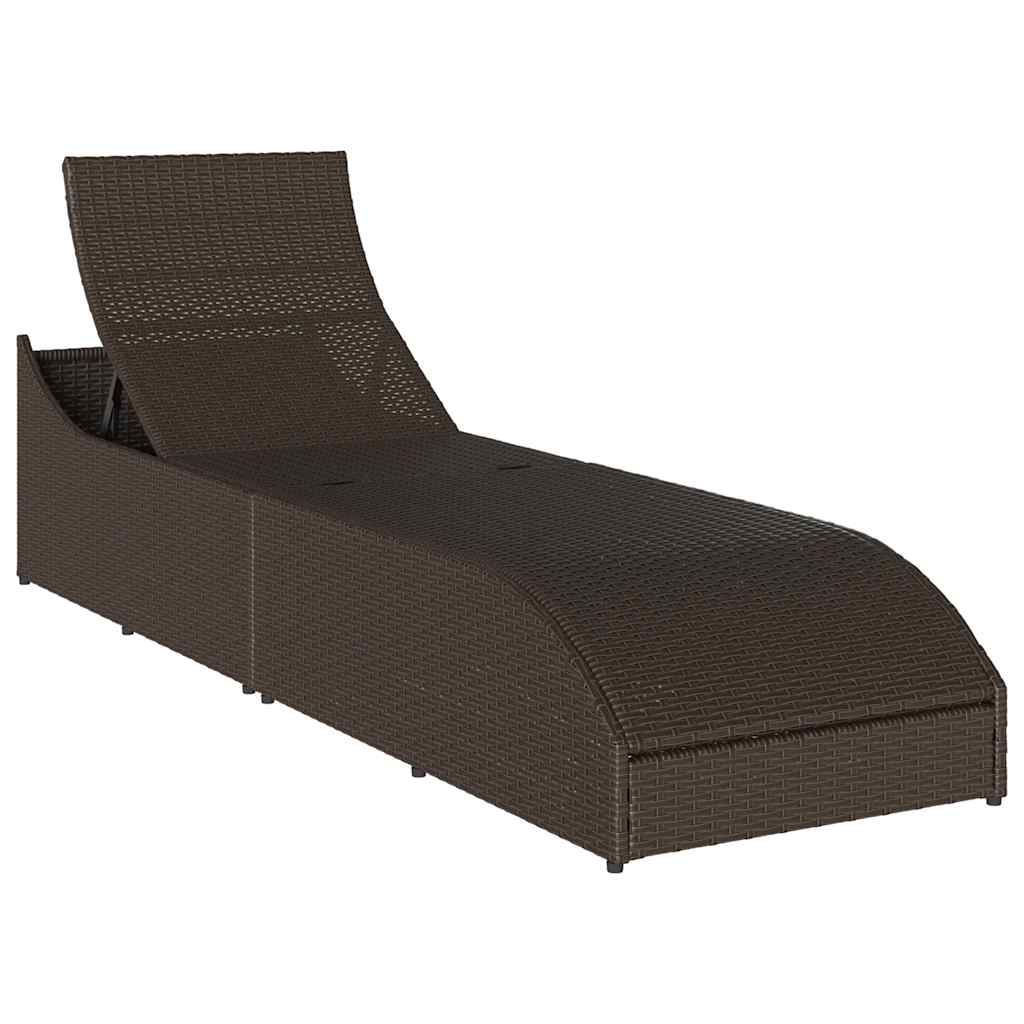 Klappliege Mit Auflage Und Stauraum Poly-Rattan