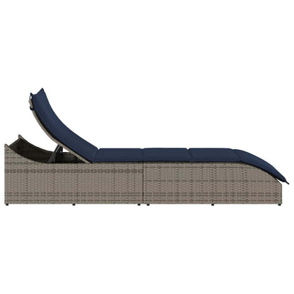 Klappliege Mit Auflage Und Stauraum Poly-Rattan