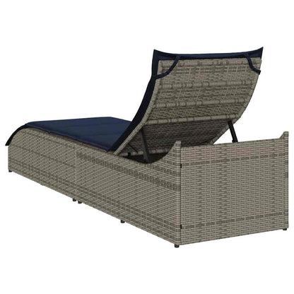 Klappliege Mit Auflage Und Stauraum Poly-Rattan