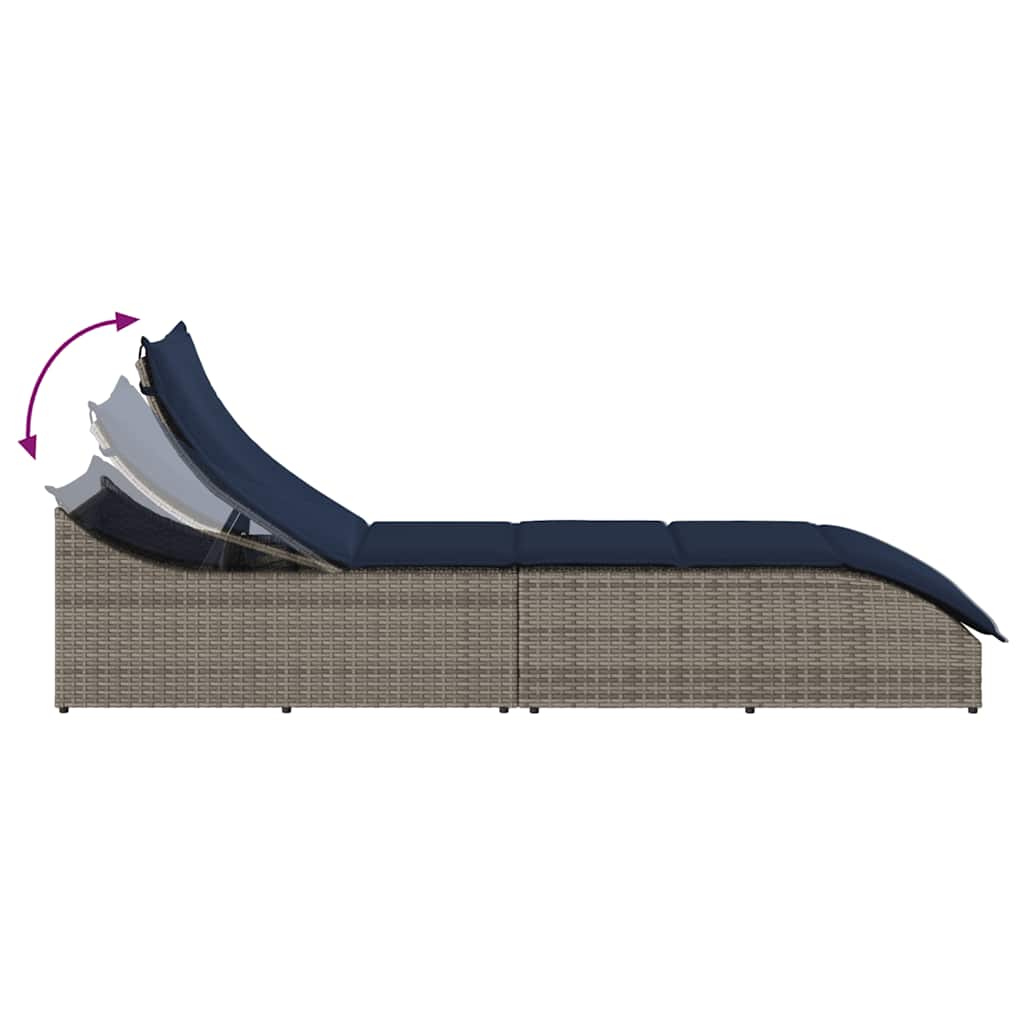 Klappliege Mit Auflage Und Stauraum Poly-Rattan