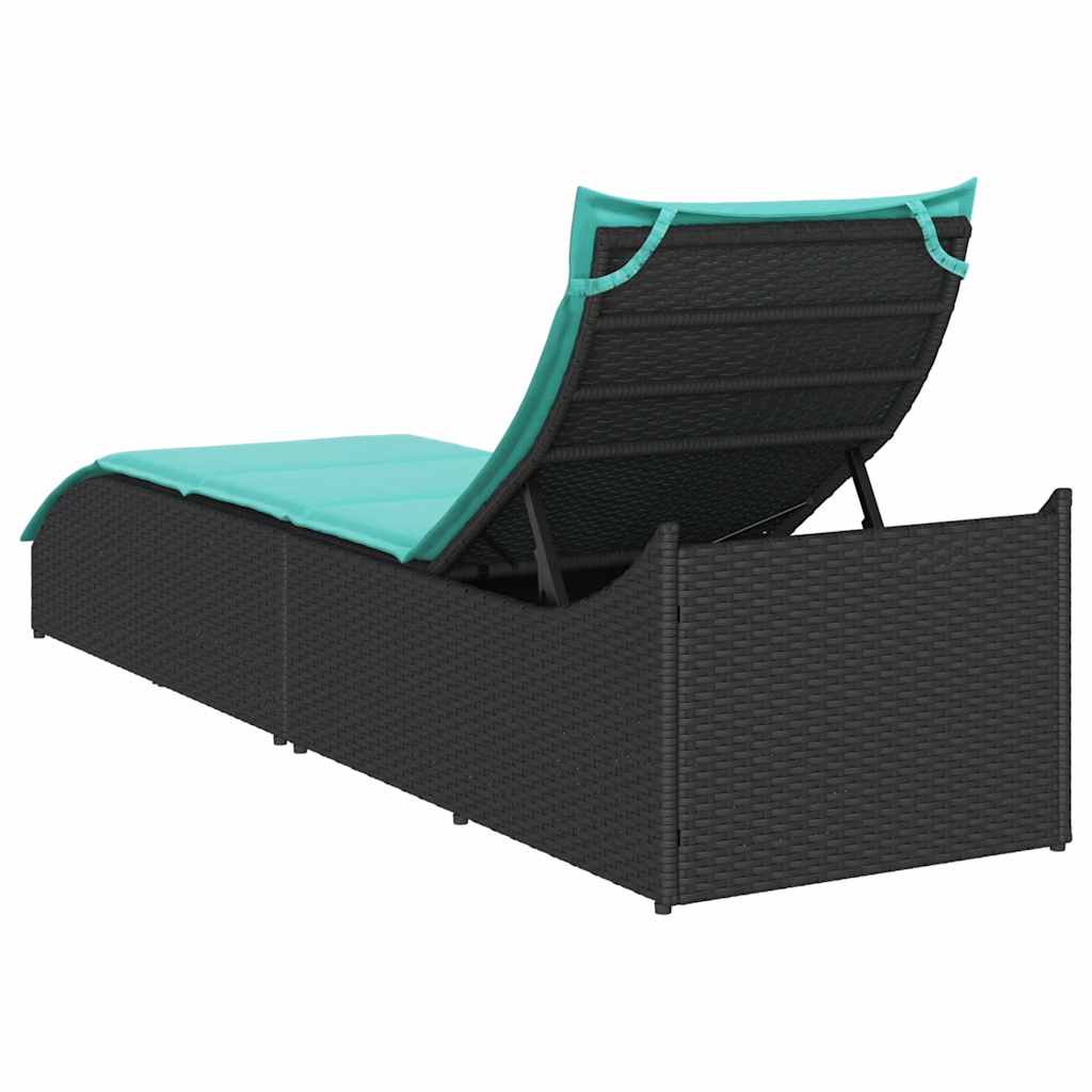 Klappliege Mit Auflage Und Stauraum Poly-Rattan