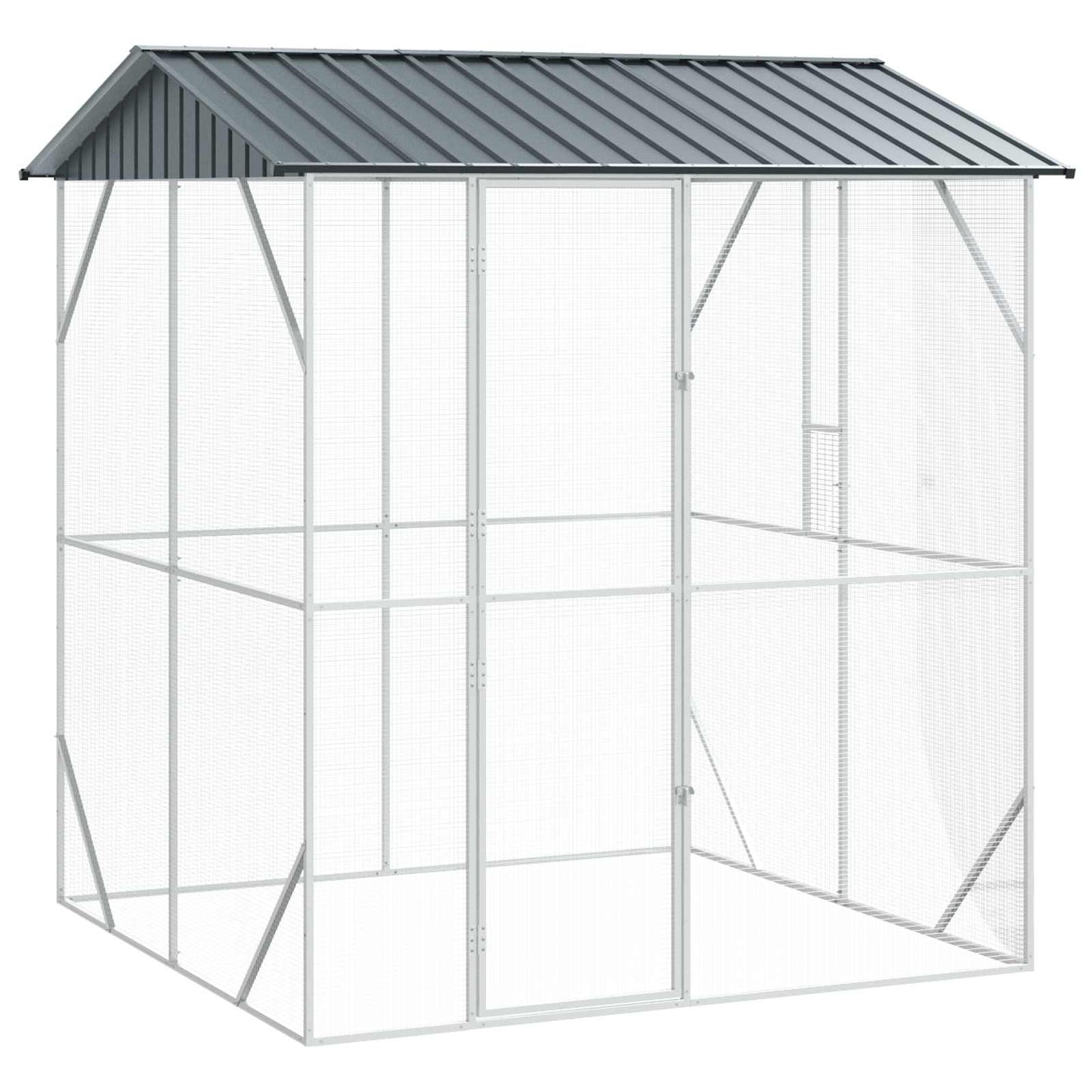 Vogelkäfig Anthrazit 227 X 112 X 141 Cm Verzinkter Stahl