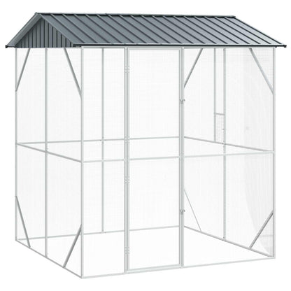 Vogelkäfig Anthrazit 227 X 112 X 141 Cm Verzinkter Stahl