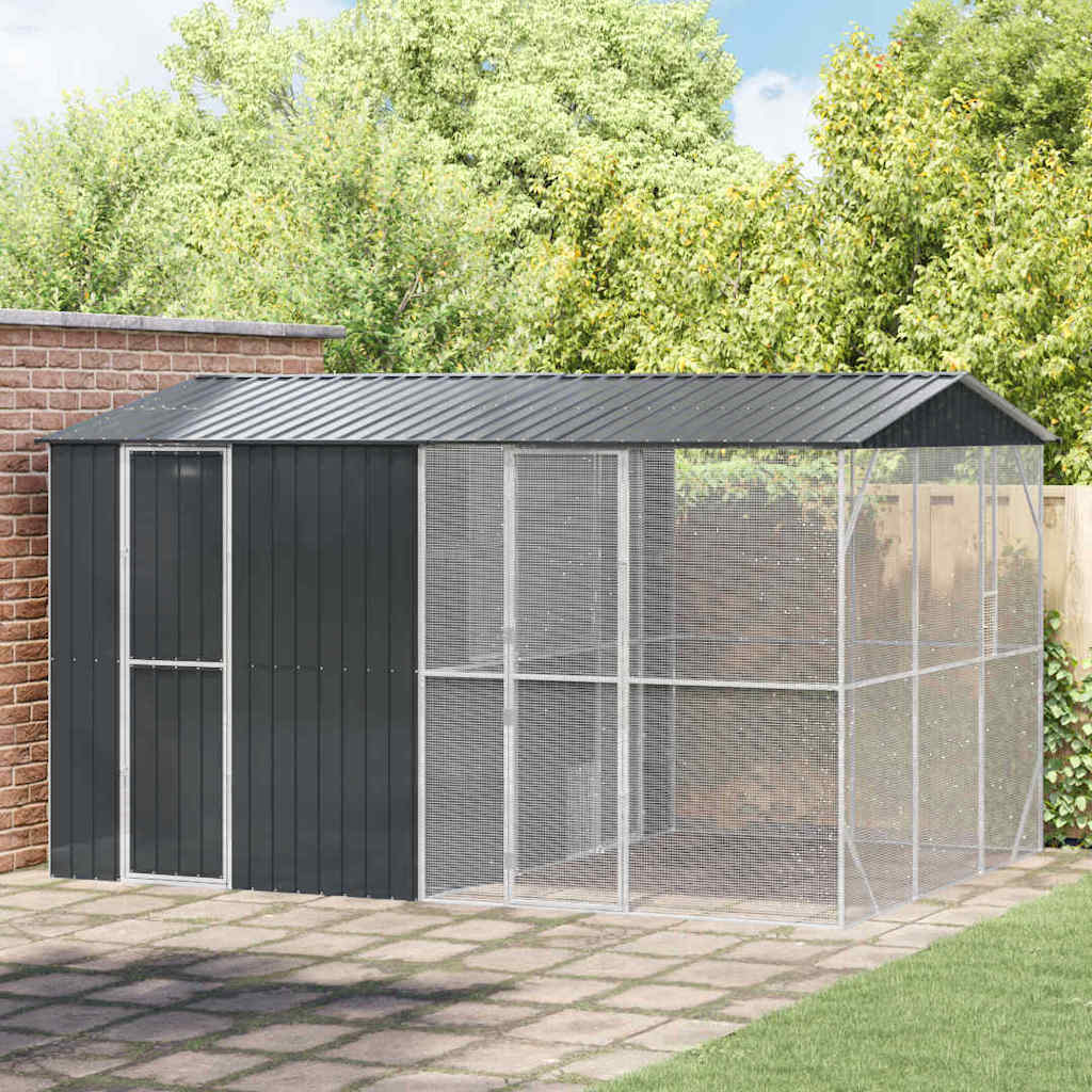 Vogelkäfig Anthrazit 630 X 103 X 142 Cm Verzinkter Stahl
