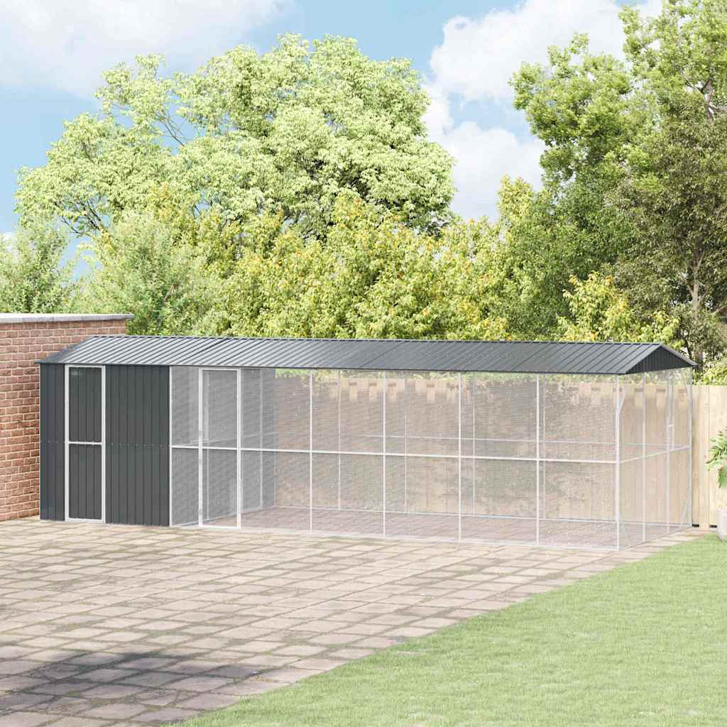 Vogelkäfig Anthrazit 630 X 103 X 142 Cm Verzinkter Stahl