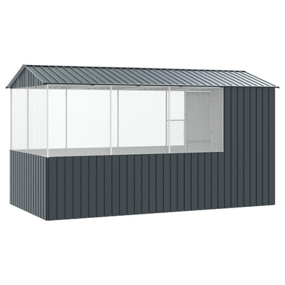 Vogelkäfig Anthrazit 410 X 210 X 230 Cm Verzinkter Stahl