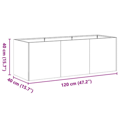 Pflanzkübel Rostig 120X40X40 Cm Wetterfester Stahl Verzinkter Stahl