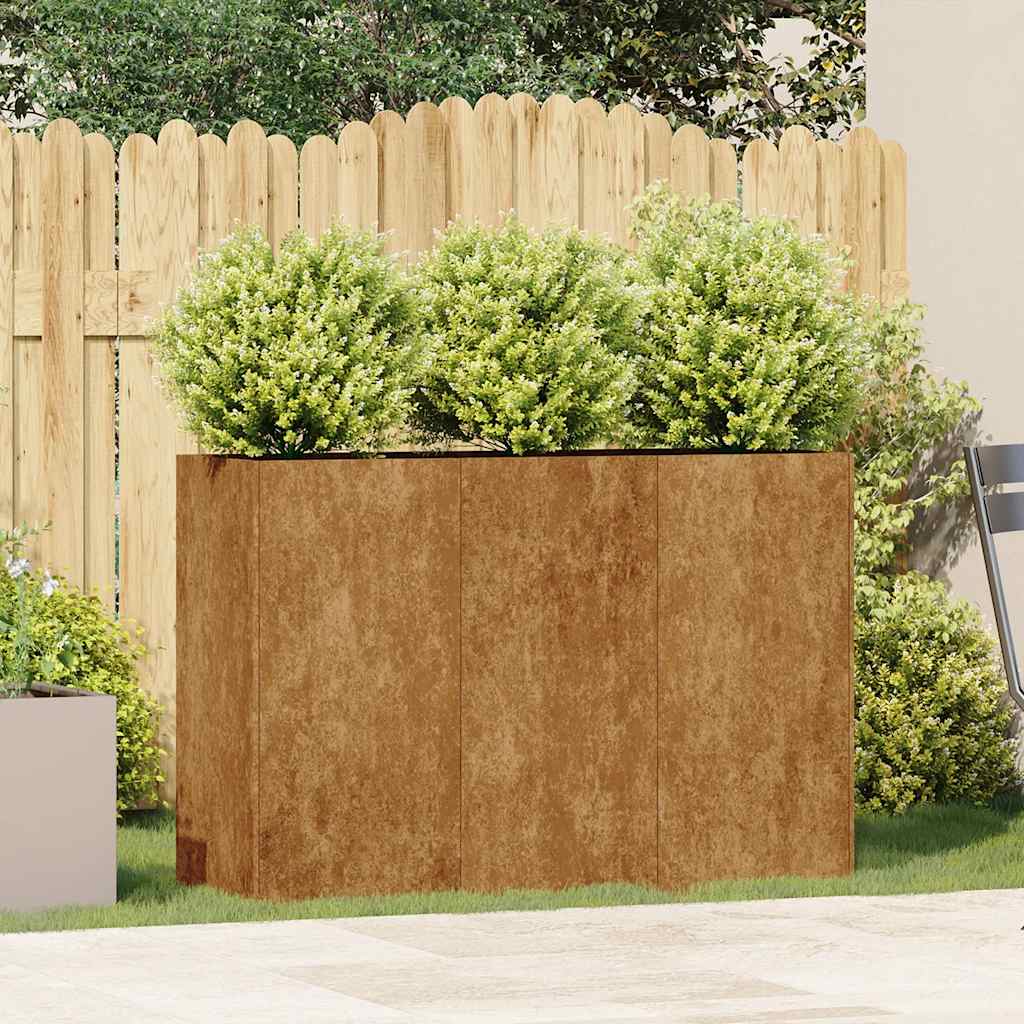 Pflanzkübel Rostig 120X40X80 Cm Wetterfester Stahl Verzinkter Stahl