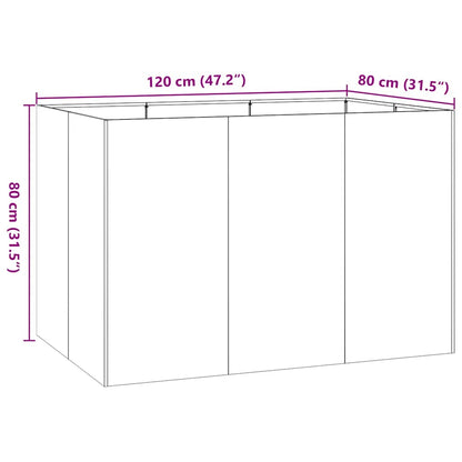 Pflanzkübel Rostig 120X80X80 Cm Wetterfester Stahl Verzinkter Stahl