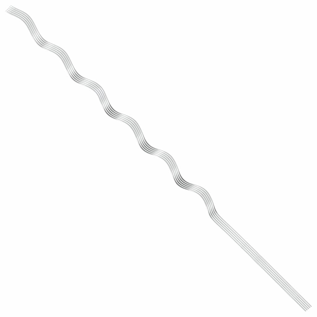 Pflanzenstütze 5 Pcs Silber 150 X 0,6 X 0,6 Cm Stahl