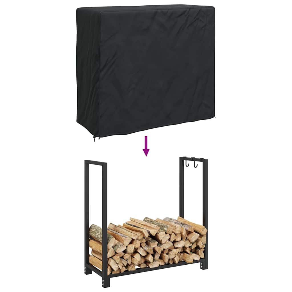 Abdeckung Für Kaminholzregal Uni Schwarz 600D Oxford Stoff