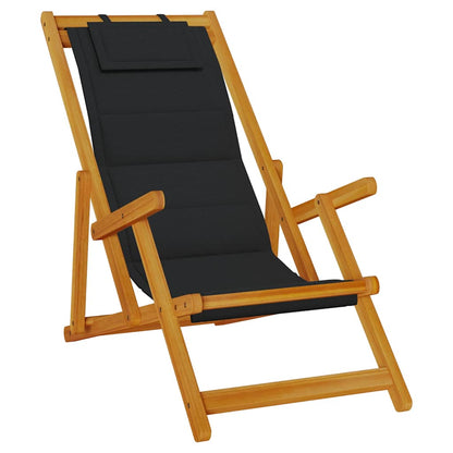 Strandstuhl Mit Armlehnen Klappbar Akazie Textilene