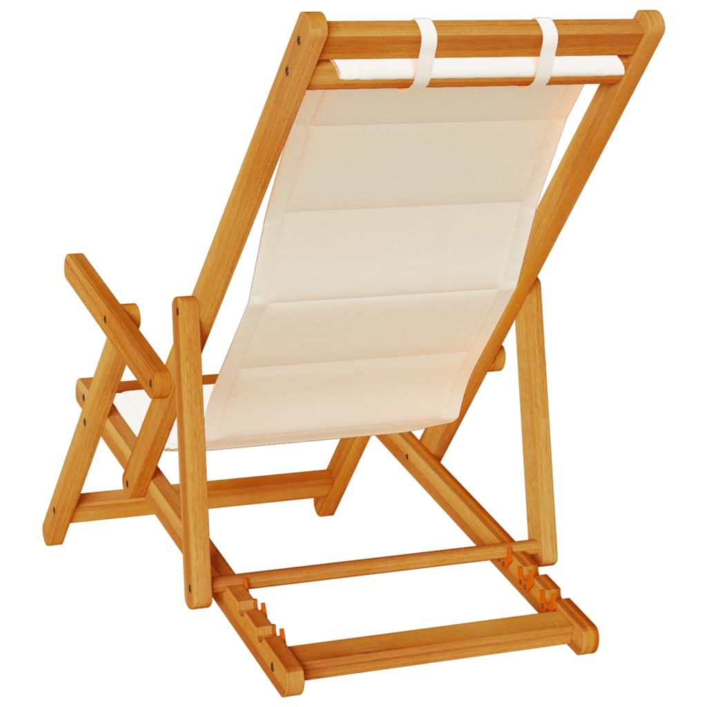 Strandstuhl Mit Armlehnen Klappbar Akazienholz Textilene