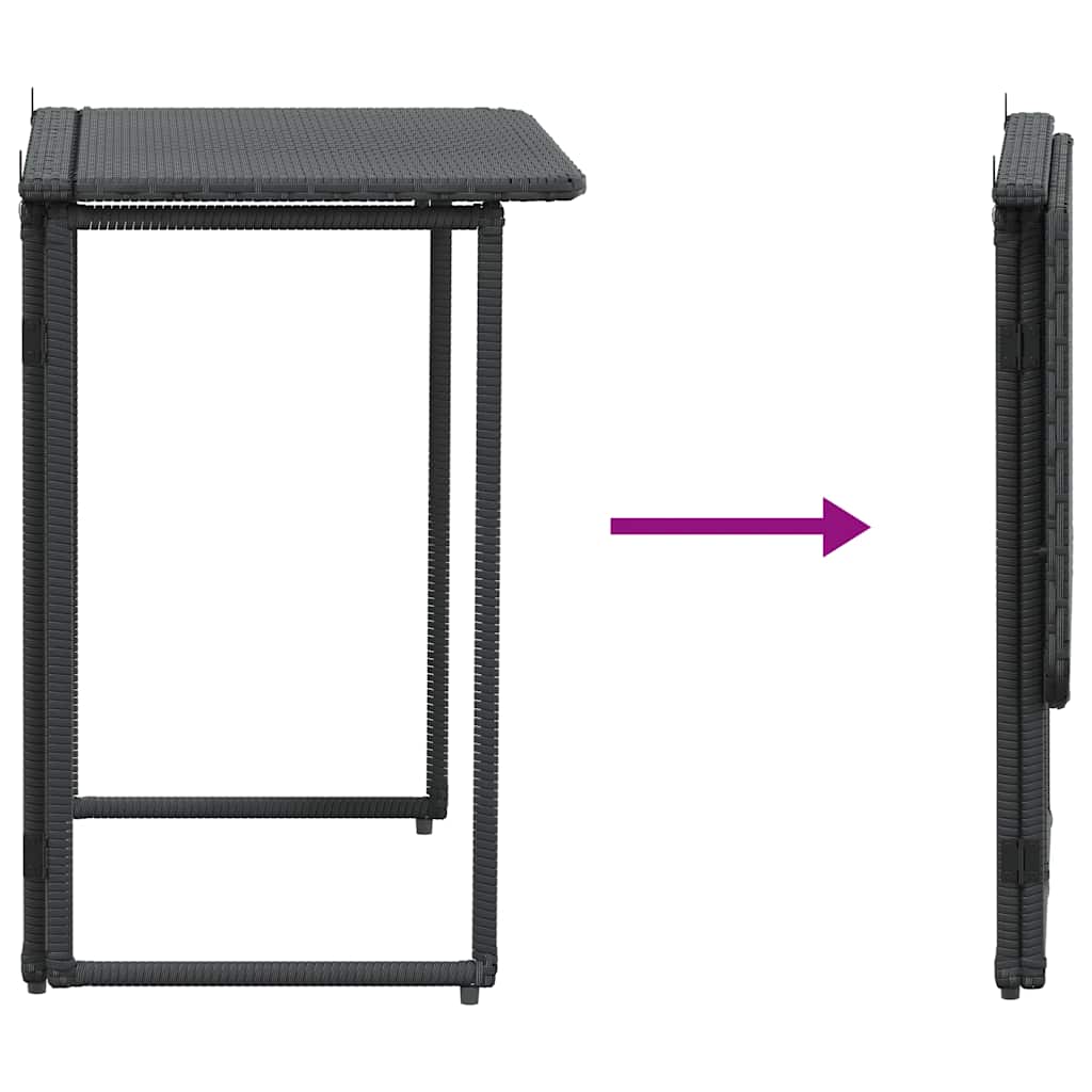 Gartentisch Klappbar 90X51X75 Cm Poly Rattan