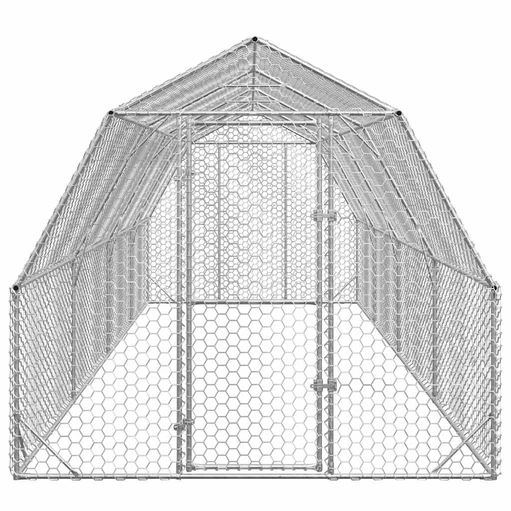 Hühnerstall 2,5X8X2,25 M Verzinkter Stahl