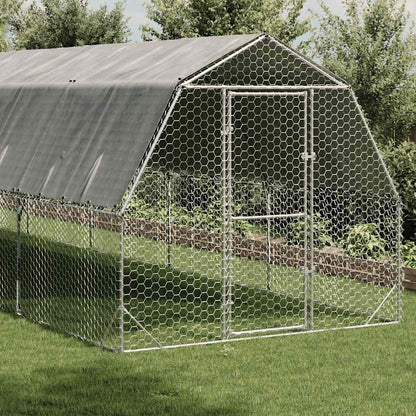Hühnerstall Mit Dach 2,5X6X2,25 M Verzinkter Stahl
