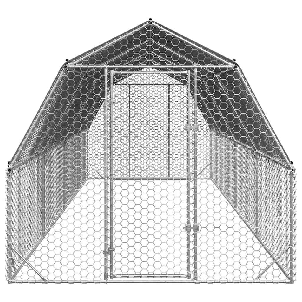 Hühnerstall Mit Dach 2,5X8X2,25 M Verzinkter Stahl