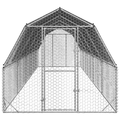 Hühnerstall Mit Dach 2,5X10X2,25 M Verzinkter Stahl