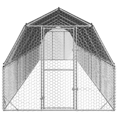 Hühnerstall Mit Dach 2,5X12X2,25 M Verzinkter Stahl