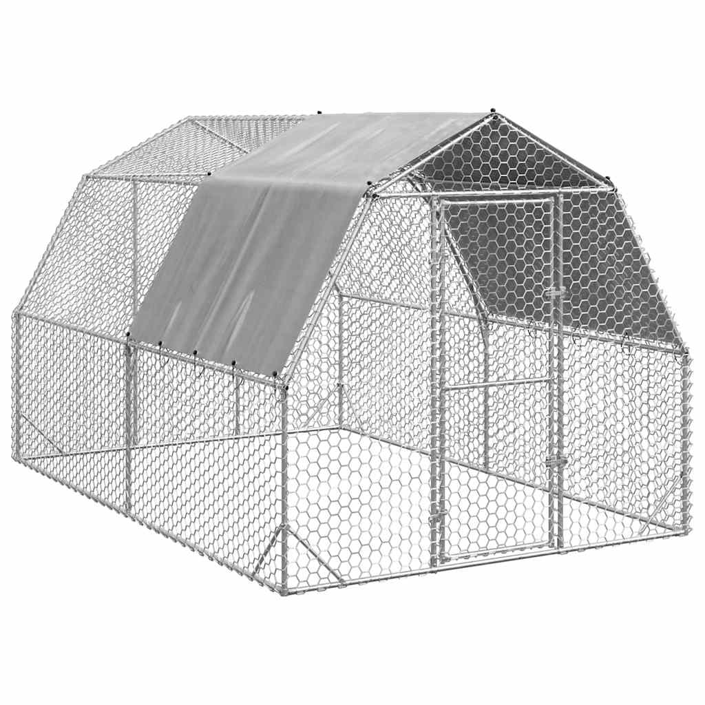 Hühnerstall Mit Dach 2,5X6X2,25 M Verzinkter Stahl