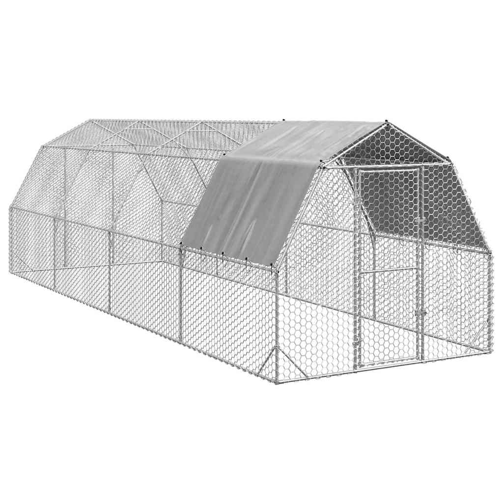 Hühnerstall Mit Dach 2,5X6X2,25 M Verzinkter Stahl