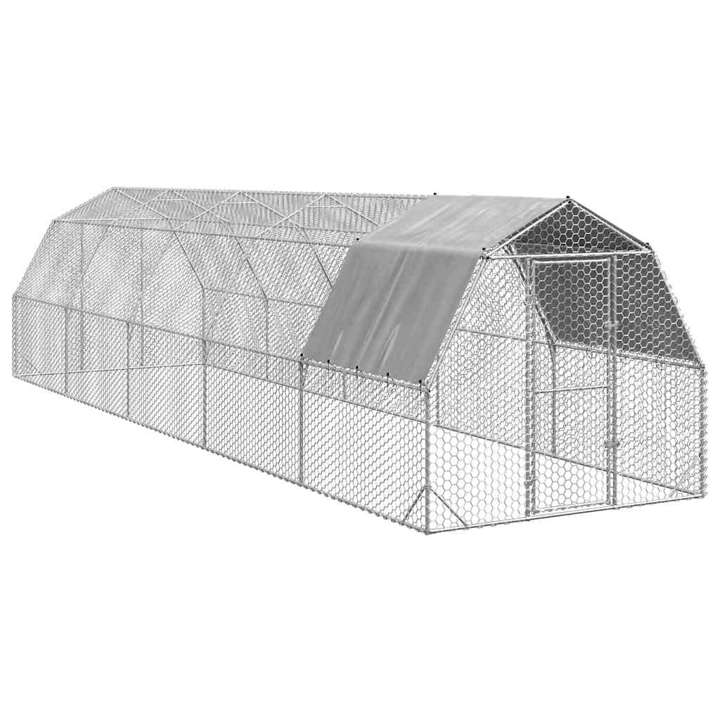 Hühnerstall Mit Dach 2,5X6X2,25 M Verzinkter Stahl