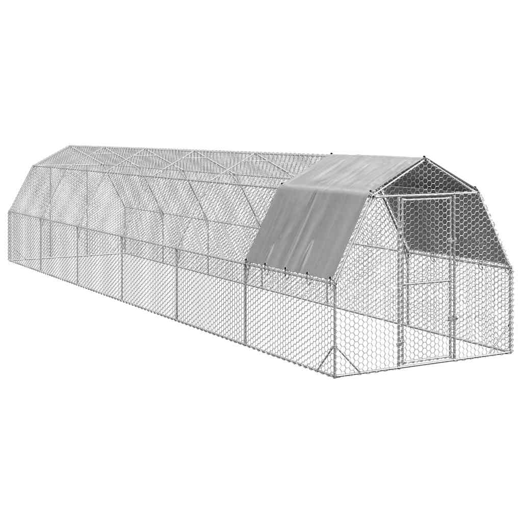 Hühnerstall Mit Dach 2,5X6X2,25 M Verzinkter Stahl