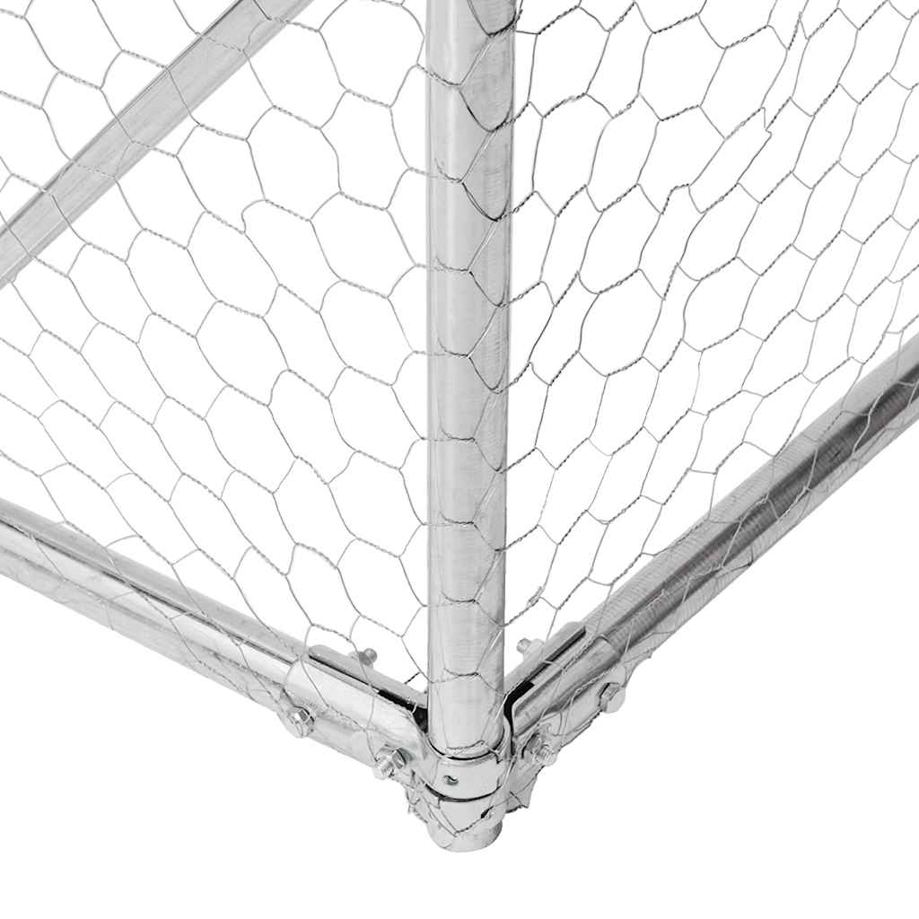 Outdoor-Hundezwinger Mit Abdeckung 3X2X1,9 M Verzinkter Stahl