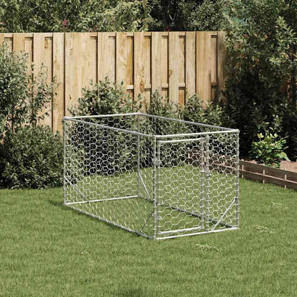 Outdoor-Hundezwinger Mit Tür Verzinkter Stahl