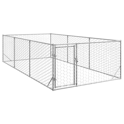 Outdoor-Hundezwinger Mit Tür Verzinkter Stahl