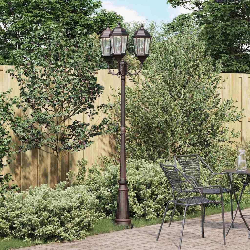 Gartenlaterne 2-Flammig 230 Cm Dunkelgrün/Schwarz Aluminium
