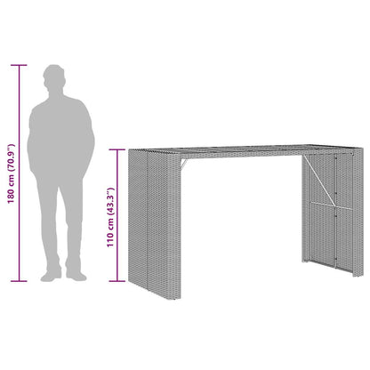 5-Tlg. Gartenbar-Set Ohne Kissen Poly Rattan Akazie