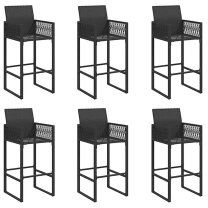 7-Tlg. Gartenbar-Set Ohne Kissen Poly Rattan Akazie