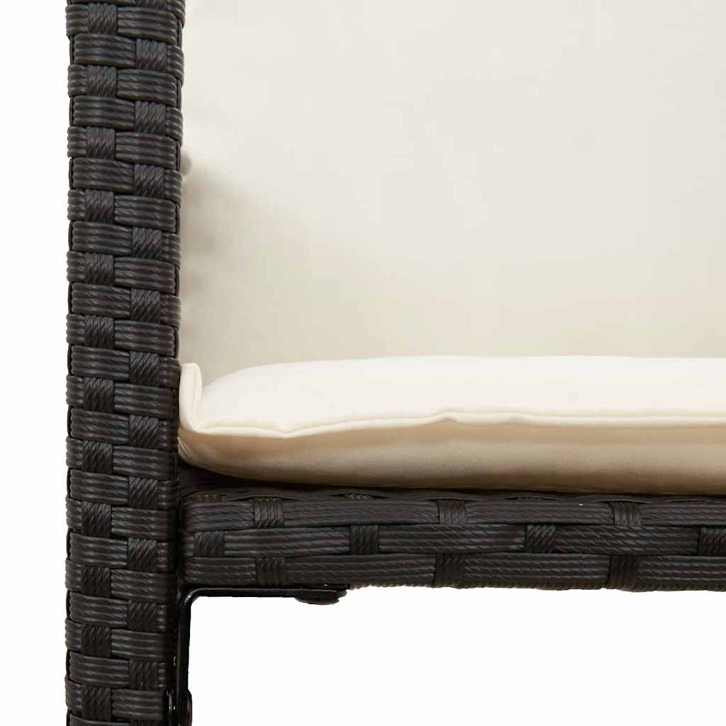 3-Tlg. Gartenbar-Set Mit Kissen Poly Rattan Akazie