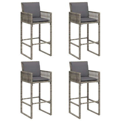 5-Tlg. Gartenbar-Set Mit Kissen Poly Rattan Akazie