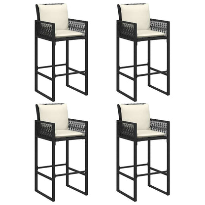 5-Tlg. Gartenbar-Set Mit Kissen Poly Rattan Akazie