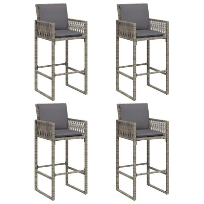 5-Tlg. Gartenbar-Set Mit Kissen Poly Rattan Akazie