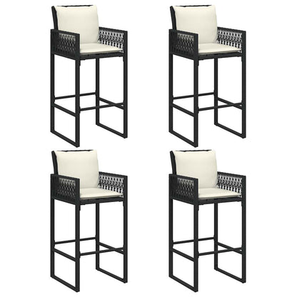 5-Tlg. Gartenbar-Set Mit Kissen Poly Rattan Akazie