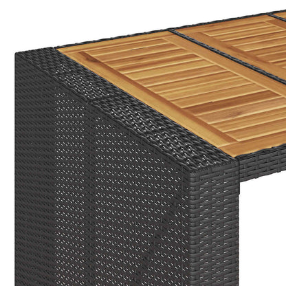 7-Tlg. Gartenbar-Set Mit Kissen Poly Rattan Akazie
