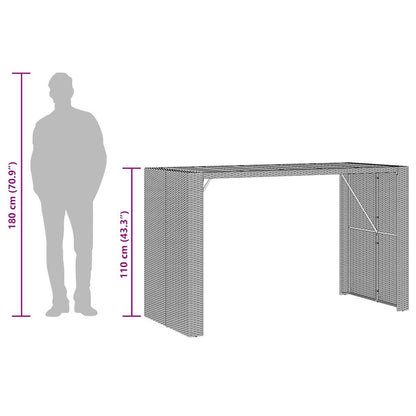 7-Tlg. Gartenbar-Set Mit Kissen Poly Rattan Akazie