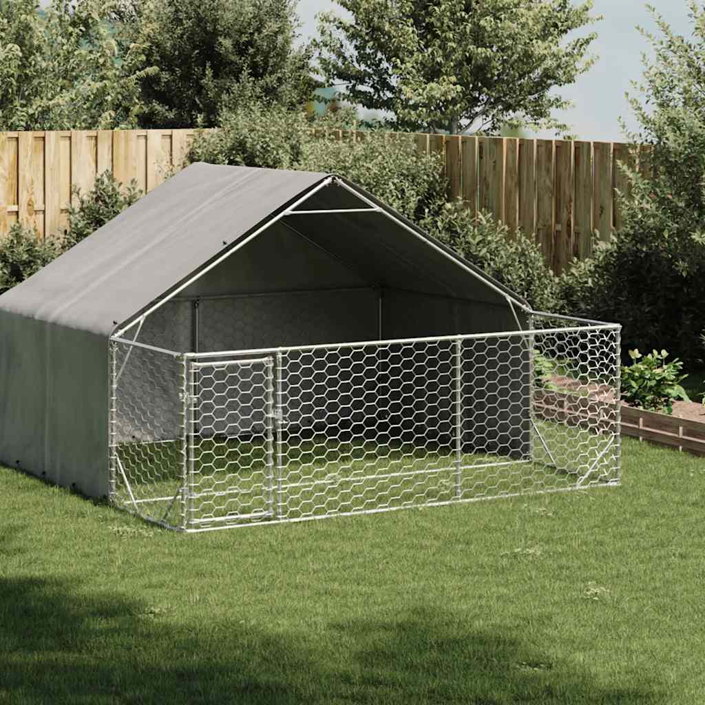 Outdoor-Hundezwinger Mit Auslauf 7X3X1,9 M Verzinkter Stahl