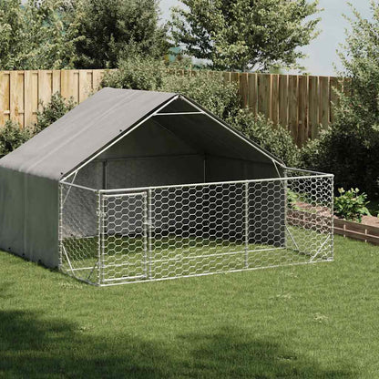 Outdoor-Hundezwinger Mit Auslauf 7X3X1,9 M Verzinkter Stahl