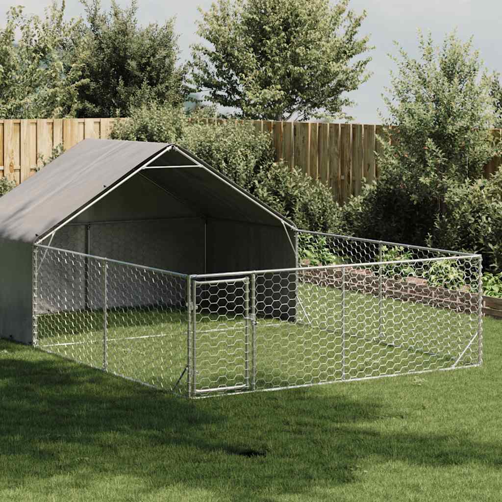 Outdoor-Hundezwinger Mit Auslauf 7X3X1,9 M Verzinkter Stahl