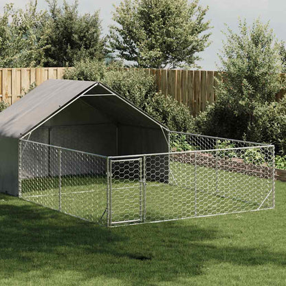 Outdoor-Hundezwinger Mit Auslauf 7X3X1,9 M Verzinkter Stahl